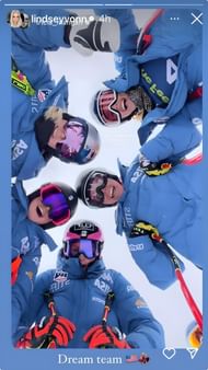 Lindsey Vonn with her Team USA Alpine Ski Racers/ Source/ Instagram / @lindeyvonn